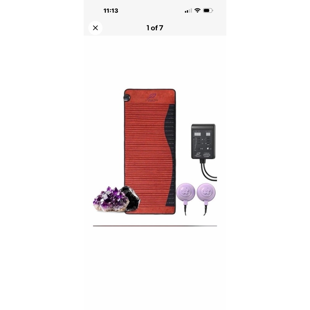 Luxuryade Gem Infrared Heating Mat Amethyst Tourmaline PEMF Therapy Red Blk NEW